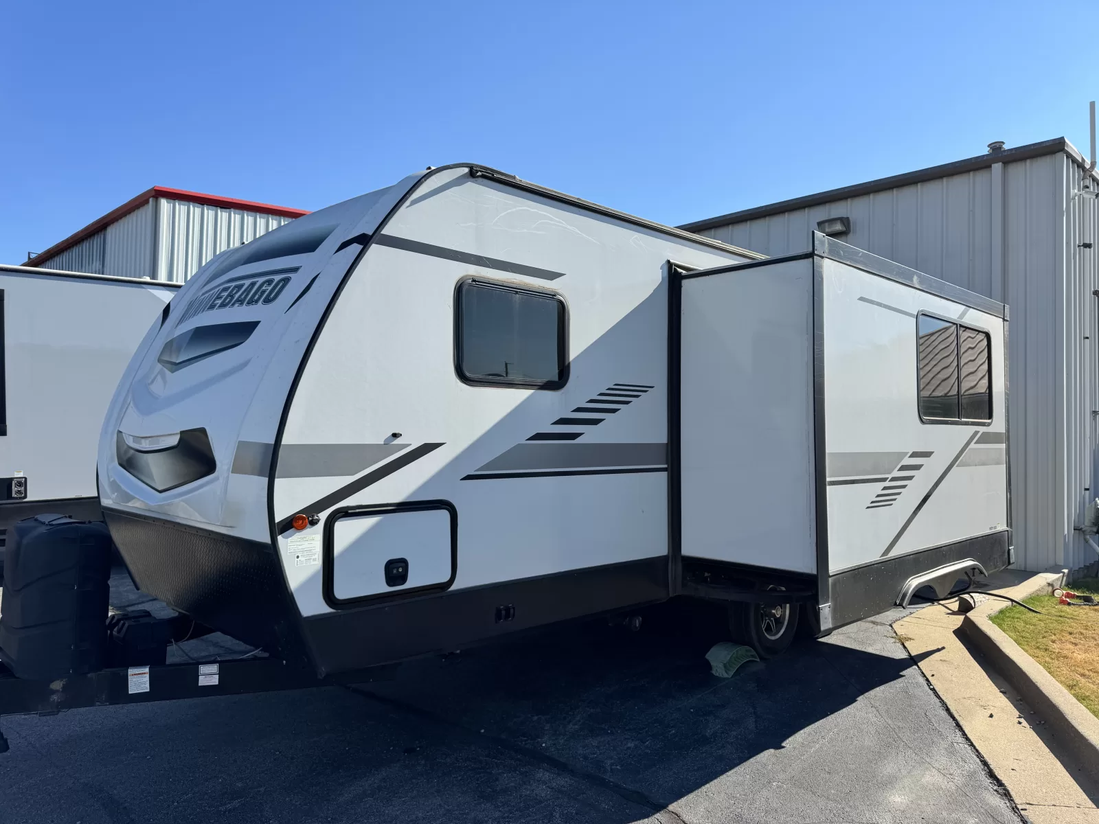 2022 Winnebago Minnie 2327TB travel trailer front exterior at Bell Camper Sales in Bartlesville, Oklahoma