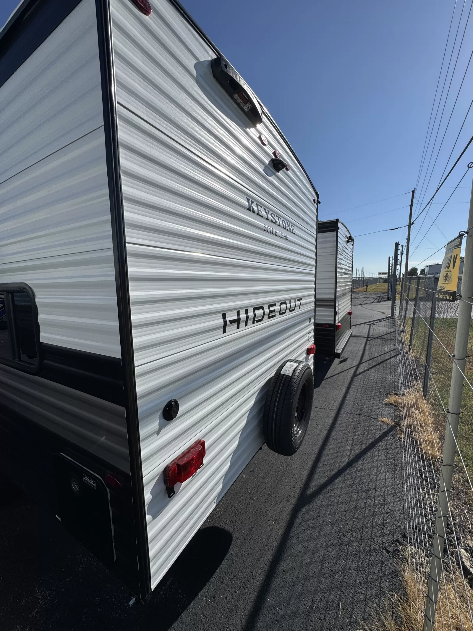 2027 Keystone Hideout 161BH travel trailer rear exterior available at Bell Camper Sales in Bartlesville, Oklahoma