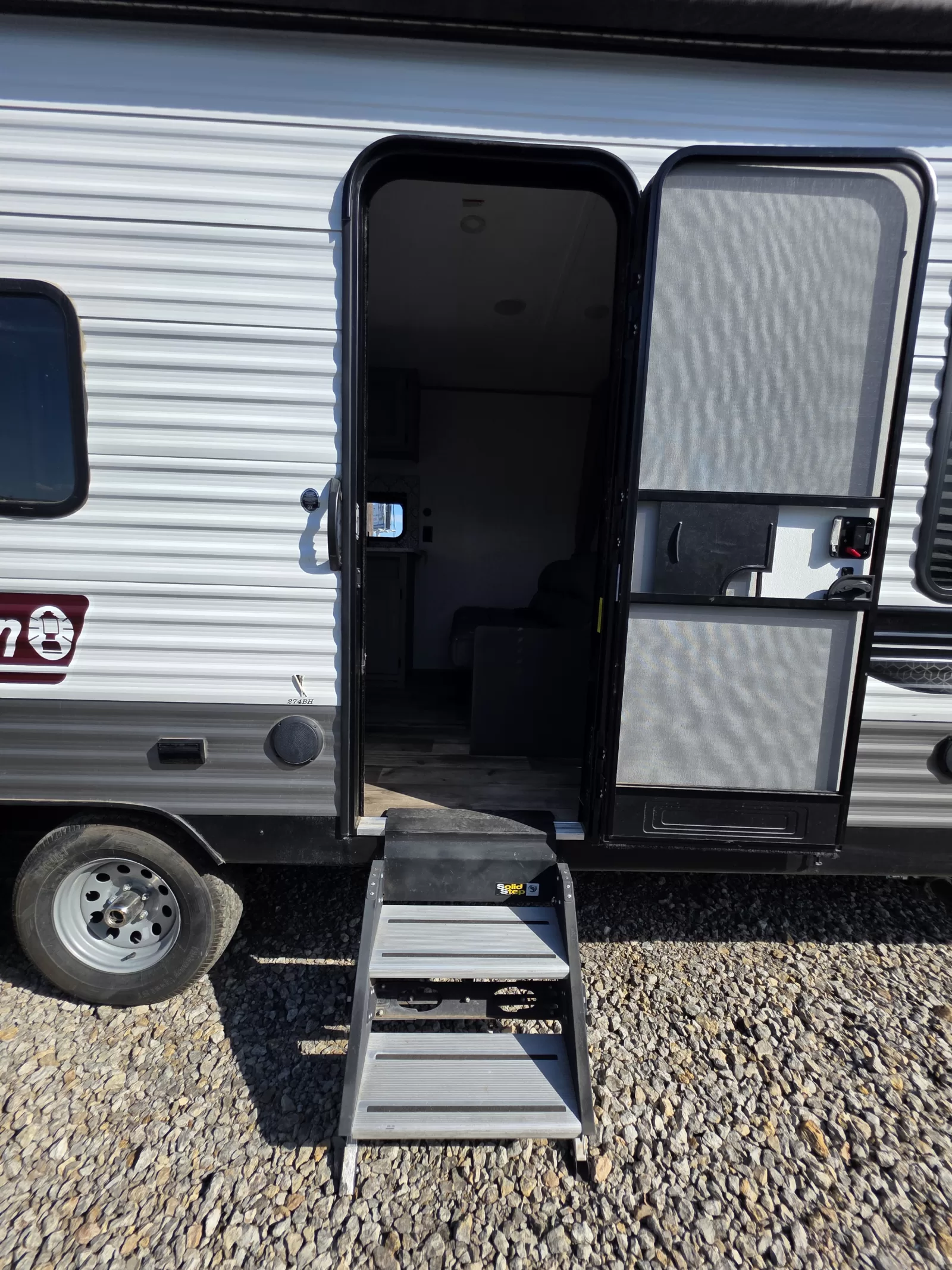 2023 Dutchmen 274BH storage compartment available at Bell Camper Sales in Bartlesville, Oklahoma