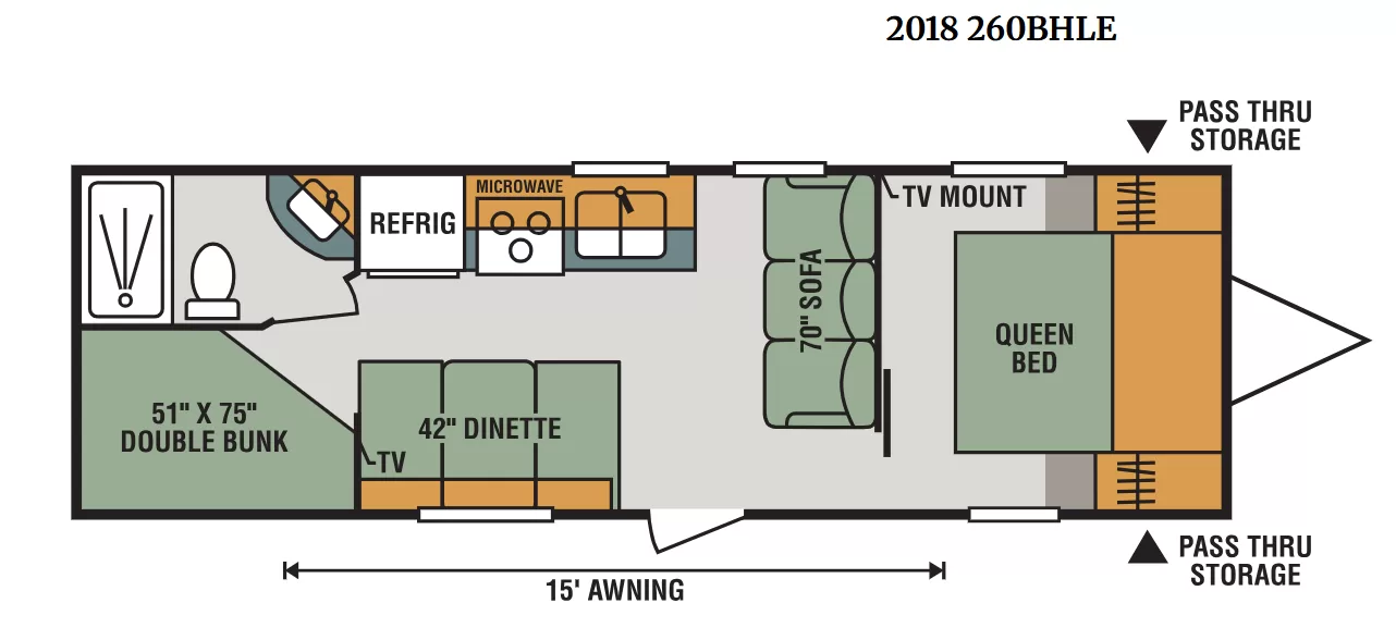 2018 KZ Sportsmen 260BH travel trailer bedroom available at Bell Camper Sales in Bartlesville, Oklahoma