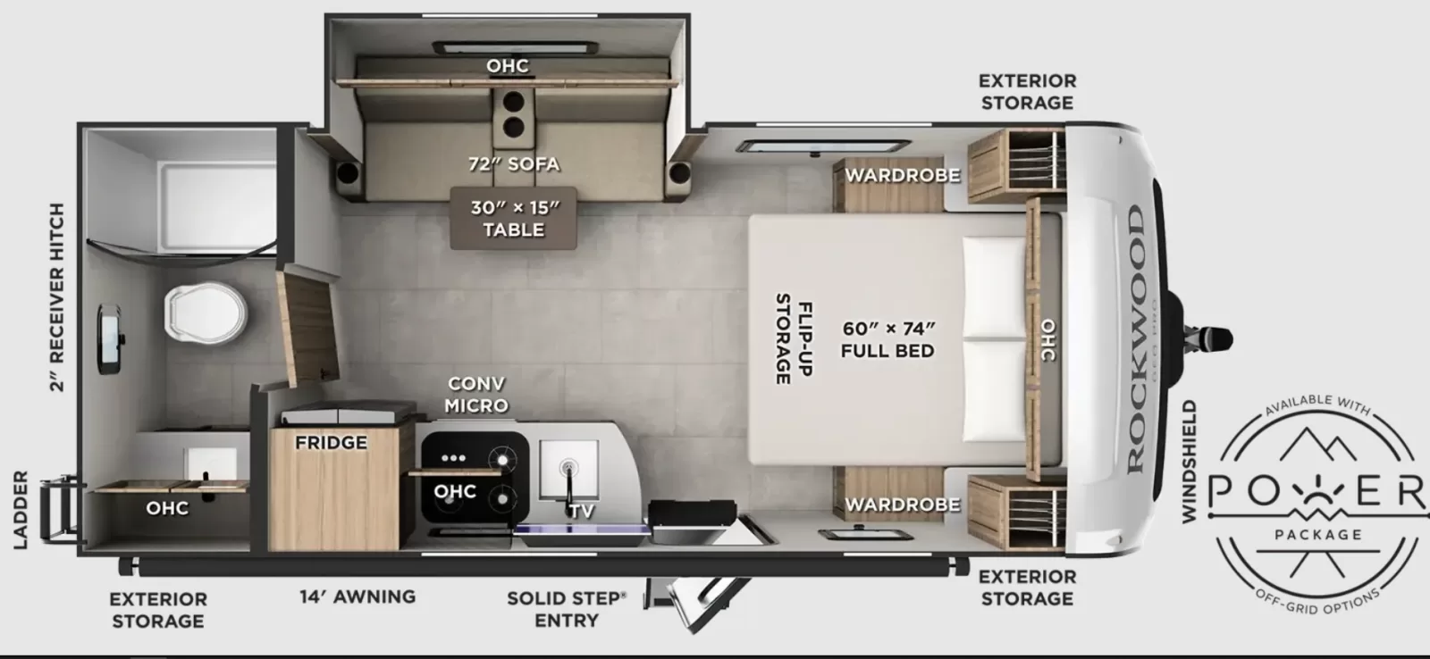 2027 Rockwood Geo Pro 20SFB travel trailer kitchen and dining area available at Bell Camper Sales in Bartlesville, Oklahoma
