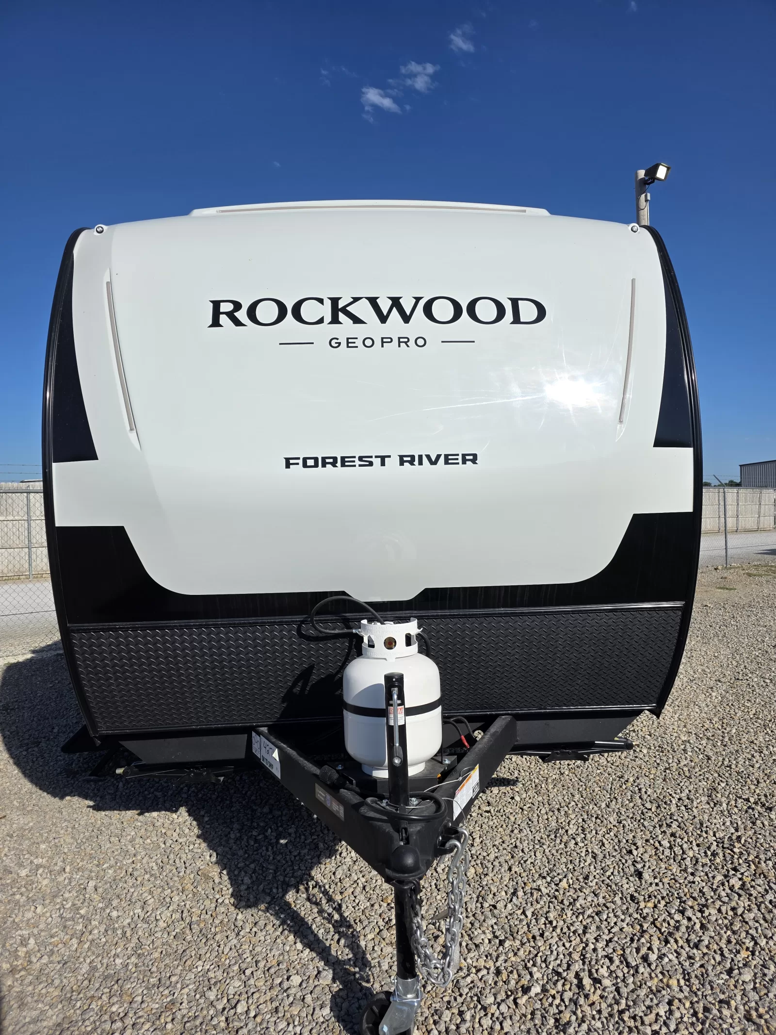 2027 Rockwood Geo Pro 17BLE travel trailer exterior angle view available at Bell Camper Sales in Bartlesville, Oklahoma