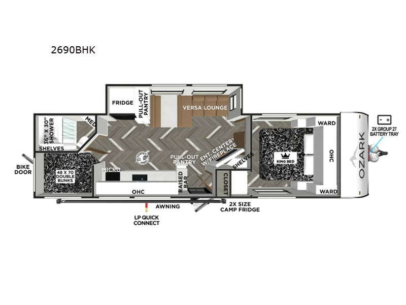 New 2026 Forest River RV Ozark 2690BHK