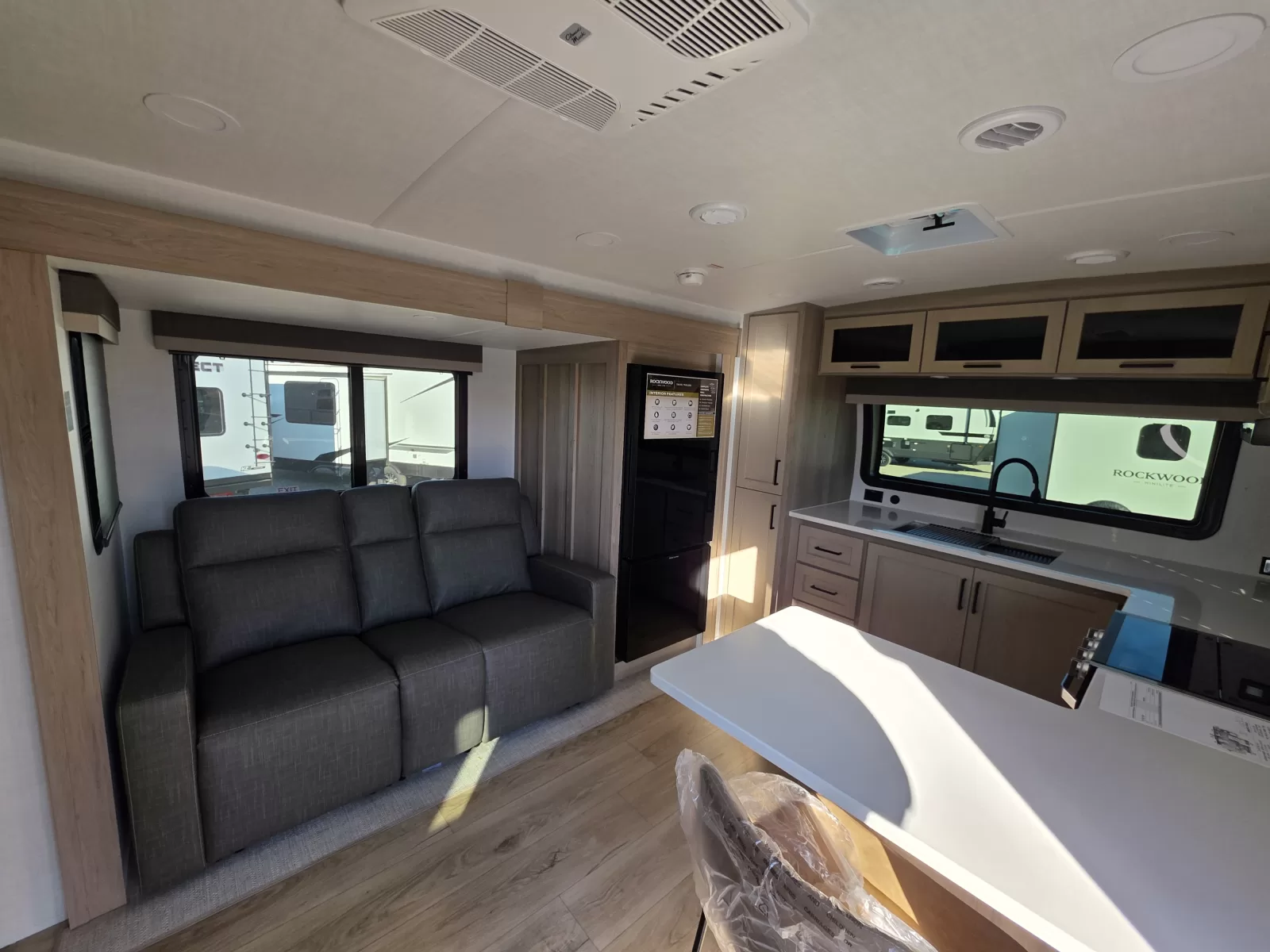 2027 Rockwood Mini Lite 2523MBR travel trailer storage compartment at Bell Camper Sales in Bartlesville, Oklahoma