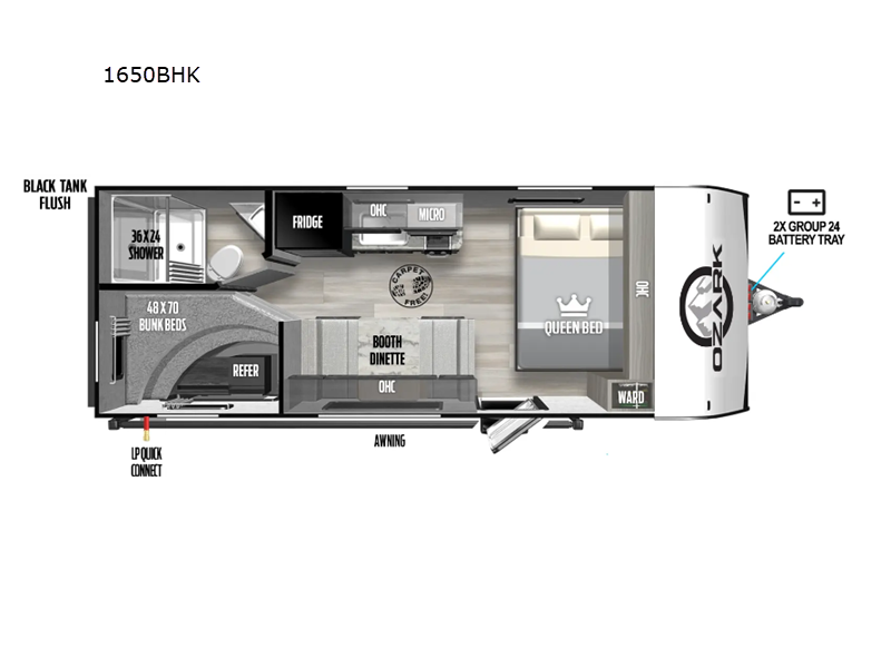 New 2025 Forest River RV Ozark 1650BHK