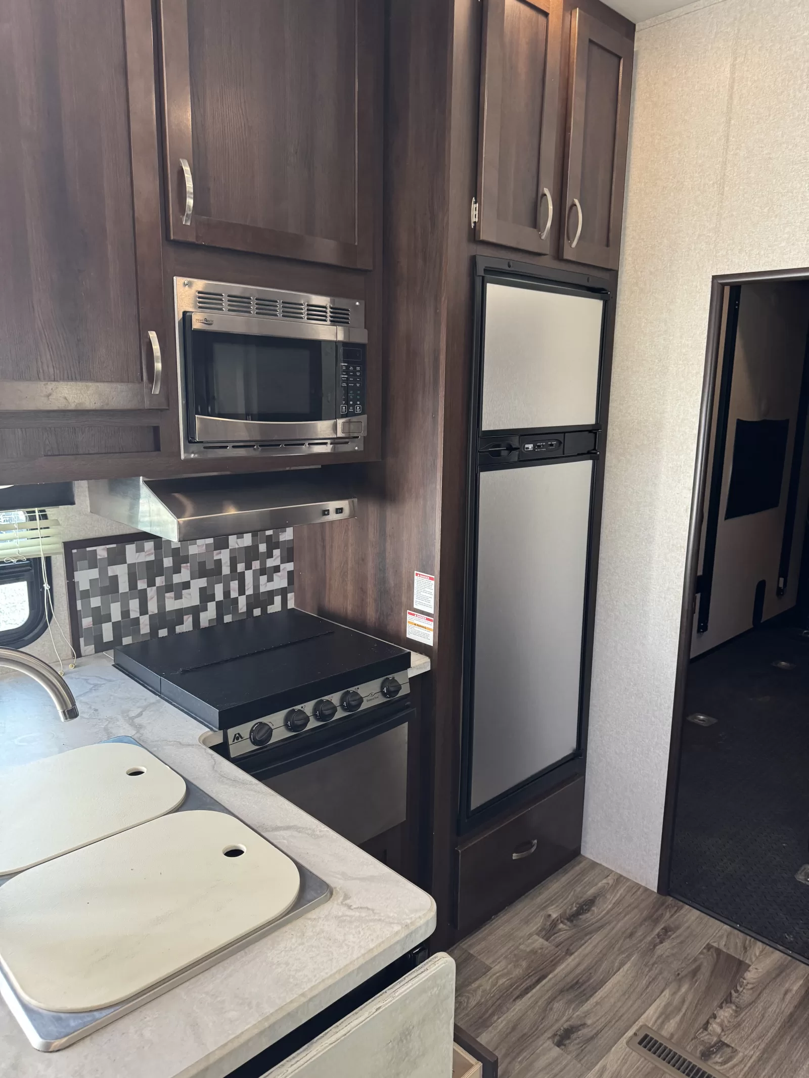 2018 Jayco Talon 313 fifth wheel cockpit and driver area available at Bell Camper Sales in Bartlesville, Oklahoma